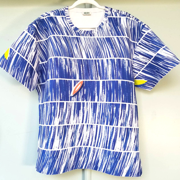 Kenzo Men Scuba Wetsuit Fabric T-Shirt Fits Large